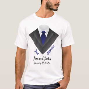 Nur verheiratet für Groom - Tux mit Blauer Krawatt T-Shirt