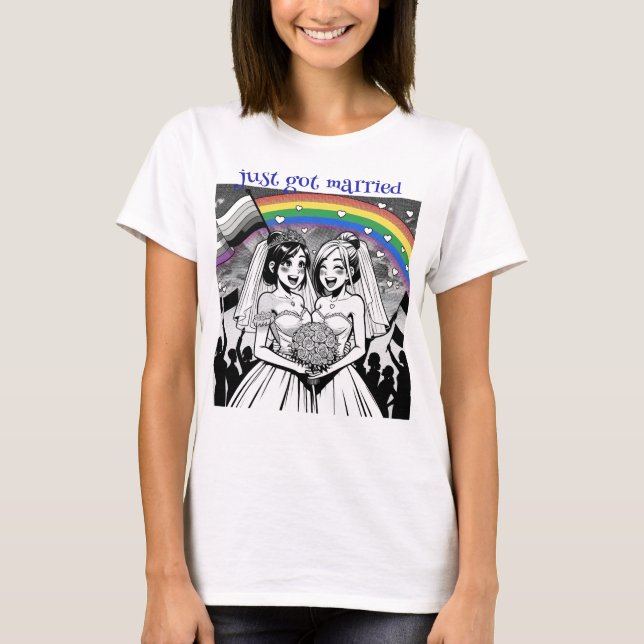 Nur verheiratet got, LGBT, moderne Familie T-Shirt (Vorderseite)