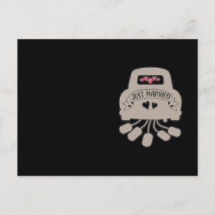 Nur verheiratet. Hochzeitsdesign für frisch Verhei Postkarte