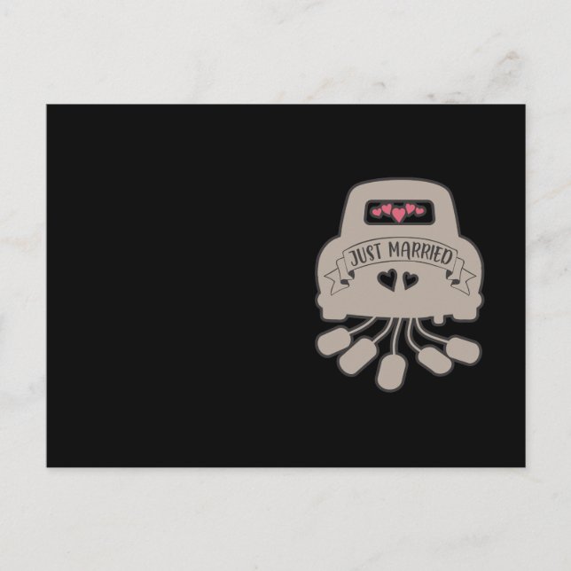 Nur verheiratet. Hochzeitsdesign für frisch Verhei Postkarte (Vorderseite)