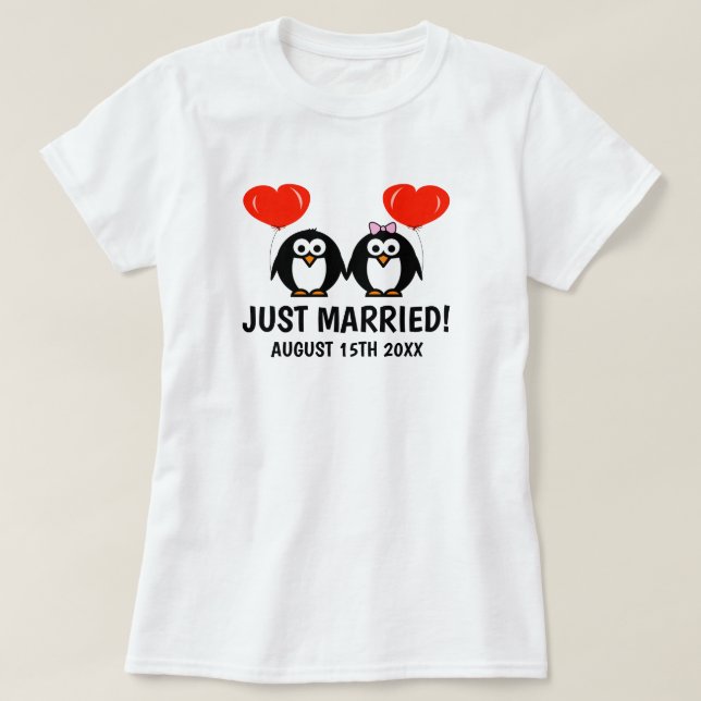 Nur verheiratet lustigen Cartoon in Shirt für Neug (Design vorne)