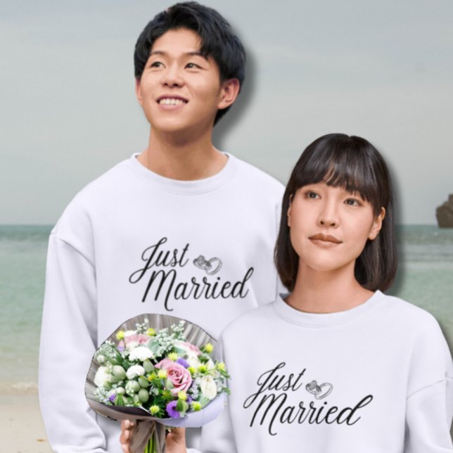 Nur verheiratet Matching Herren Flitterwochen Outf Sweatshirt (Just Married Matching Men's Honeymoon Outfit)