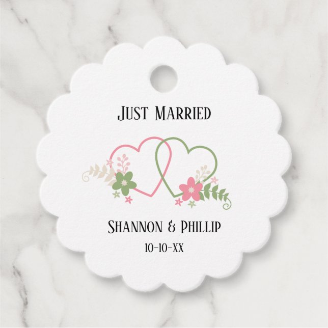 Nur verheiratet mit Braut- und Familiennamen Hochz Geschenkanhänger (Vorderseite)