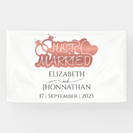 Nur verheiratet Moderne Rose Gold Foil Banner