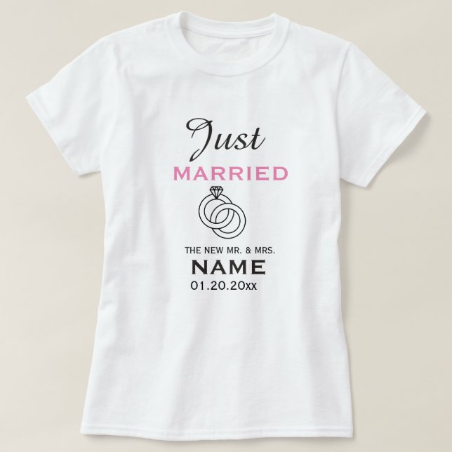 Nur verheiratet Personalisierter T - Shirt (Design vorne)