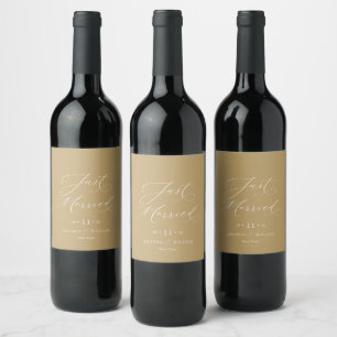 Nur verheiratet Personalisiertes Hochzeitwein Weinetikett