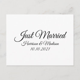 Nur verheiratet, Schwarz-weißer Text anpassen Postkarte