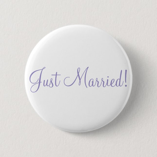 Nur verheiratet! Violet Tulip Wedding Buttons (Vorderseite)