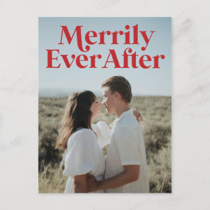 Nur verheiratet Weihnachten Urlaub Rot Moderne Postkarte