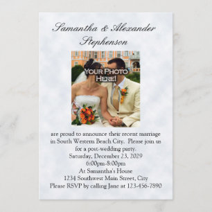 Nur verheiratet, zwei Gold Bands/Wolken Einladung