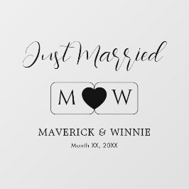 Nur verheiratete Fensterklammer für zwei Fensteraufkleber