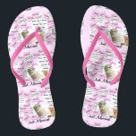 Nur verheiratete Flip Flops aus Rosa und Weiß<br><div class="desc">Brides Hochzeit nur verheiratet Pink & White Flitterwochen Flip Flops. Geben Sie den Namen der Braut und Bräutigam oder Hochzeitstag.</div>