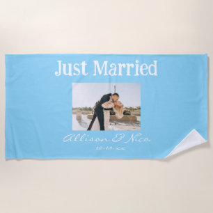 Nur verheiratete Personalisierte Foto- und TextHoc Strandtuch
