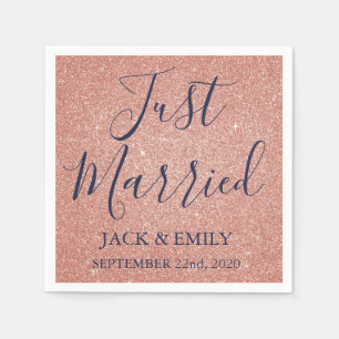 Nur verheiratete Rose Gold Blush Pink Napkins Serviette