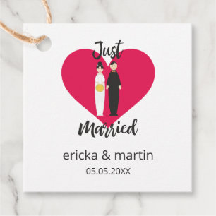 Nur verheiratetes Paar und Zitat für Hochzeit Geschenkanhänger