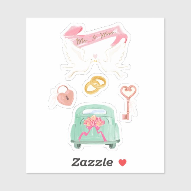 Nur verheiratetes Scrapbooking-Formular Aufkleber (Blatt)