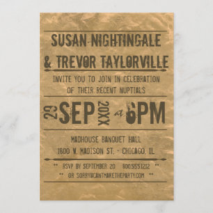 Nur Vintager Grunge Playbill Empfang Einladung