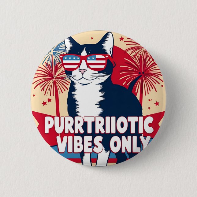 Nur violett - Katzenknopf Button (Vorderseite)