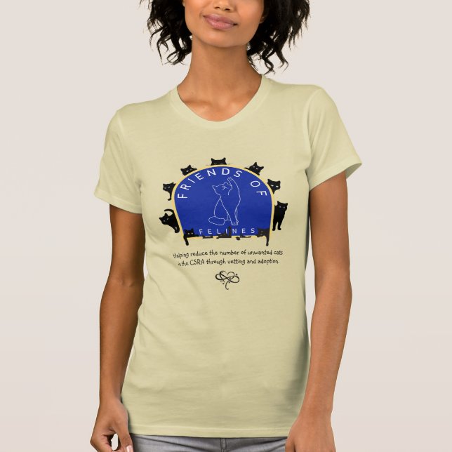NUR VOR - Pinkende Felines T-Shirt (Vorderseite)