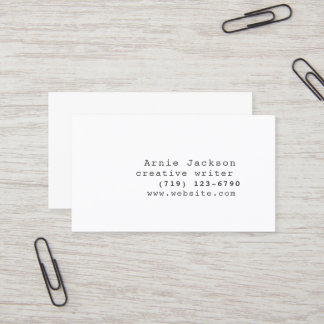 Nur Vorderseite des White Minimal-Schriftartes für Visitenkarte