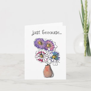 Nur weil Karte, Folkloreprint, Blume Karte