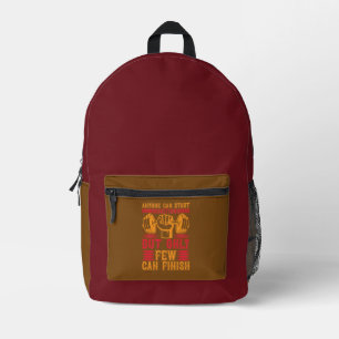 Nur wenige können das Fitnessstudio beenden - Vint Bedruckter Rucksack