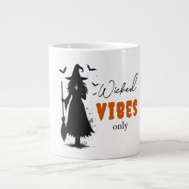"Nur Wicked Vibes" - Halloween Black Hexe - Jumbo-Tasse