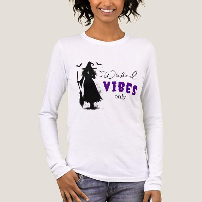 "Nur Wicked Vibes" - Halloween Black Hexe - Tri-Blend Shirt (Vorderseite)