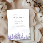 Nur Winterwald Lavender Gray Wedding Empfang Einladung<br><div class="desc">Winter Hochzeit Empfang nur Einladung mit landschaftlichem Aquarelldesign in Lavendeltönen und Grau. Die Schneeszene besticht durch eine romantische Bergwaldlandschaft mit Pinienbäumen, Driften und einer leichten Schneeflocke. Der gesamte Text ist editierbar, inklusive dem Intro "Join us in the Berge". Wenn Sie passende Produkte wünschen, schauen Sie bitte in meine Winter Forest...</div>