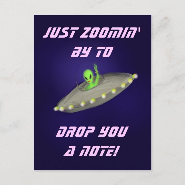 Nur zoomin' by, werfen Sie einen Hinweis v2-Postka Postkarte (Vorderseite)