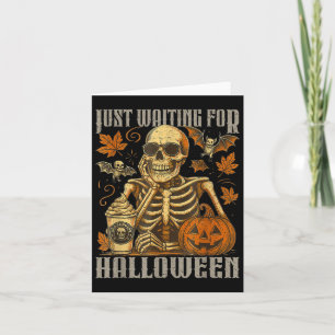 Nur zu Halloween Gewartet, ein lustiger Skelettkür Karte