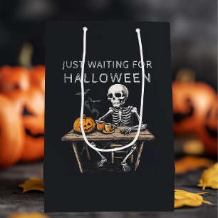 "Nur zu Halloween Gewartet Funny Skeleton Mittlere Geschenktüte