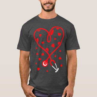 Nur zum Valentinstag von Frauen Nurse Stethoscope T-Shirt