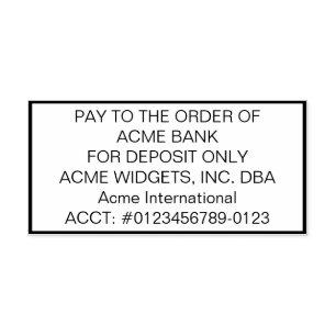 Nur zur Hinterlegung Überweisungsscheck Permastempel