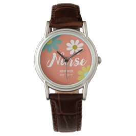 Nurate Graduate Boho Retro Floral Personalisiert Armbanduhr