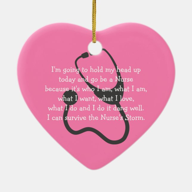 Nurational Pink Herz Weihnachtsgeschenk Keramik Ornament (Hinten)