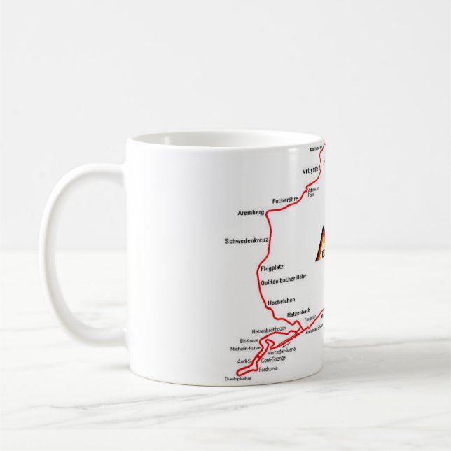 NÜRBURGRING MAP - MUG KAFFEETASSE (Links)