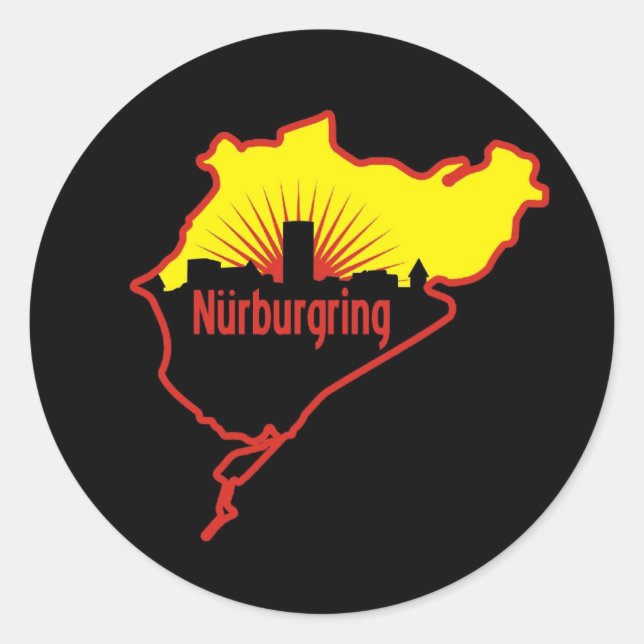 Nurburgring Nordschleife Rennstrecke, Deutschland Runder Aufkleber (Vorderseite)