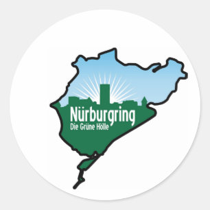 Nurburgring Nordschleife Rennstrecke, Deutschland Runder Aufkleber