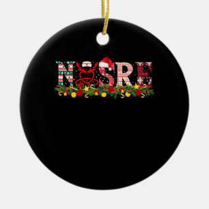 NurChristmas Stethoscope Nurses Xmas Pajamas Keramik Ornament