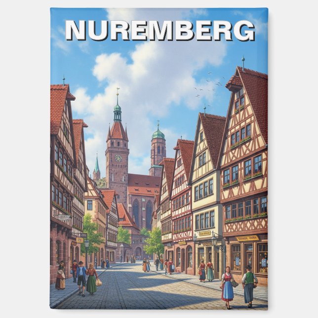 Nuremberg Germany Travel Magnet (Vorderseite)