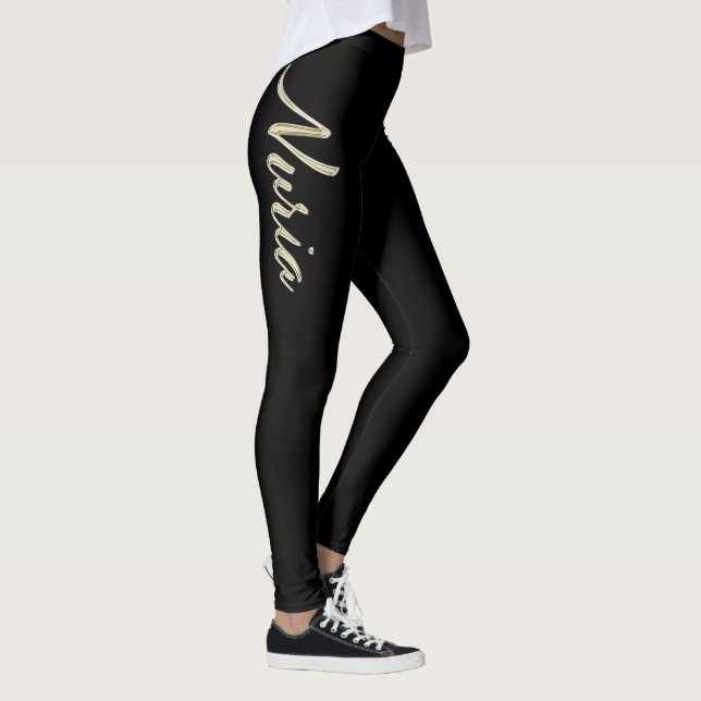 Nuria white gold Handwriting Hose Leggings (Rechts)
