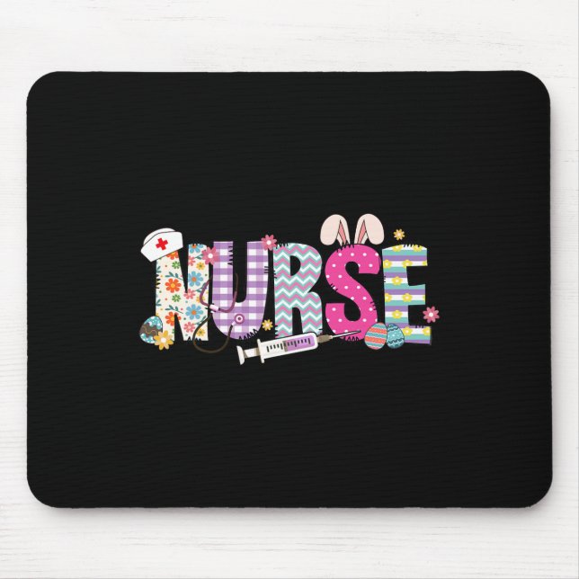 Nurlife Stethoscope Pflege Niedlich Osterhase E Mousepad (Vorne)