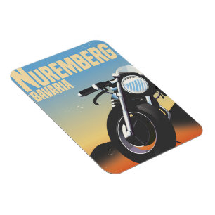 Nürnberg, Bayern Motorrad Vintage Reiseplakat Magnet