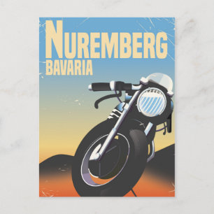 Nürnberg, Bayern Motorrad Vintage Reiseplakat Postkarte
