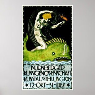 Nurnberg Deutschland Kunst-Ausstellungs-Plakat Poster