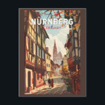 Nürnberg Deutschland Reisen Kunst Vintage Postkarte<br><div class="desc">Nürnberger Retrovektor-Reisedesign. Beeindruckend, aufregend, bunt, mächtig und tragisch: Nürnberg spiegelt die deutsche Geschichte seit dem Mittelalter wider.</div>
