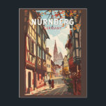 Nürnberg Deutschland Reisen Kunst Vintage Postkarte<br><div class="desc">Nürnberger Retrovektor-Reisedesign. Beeindruckend,  aufregend,  bunt,  mächtig und tragisch: Nürnberg spiegelt die deutsche Geschichte seit dem Mittelalter wider.</div>