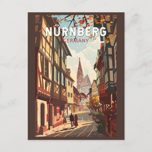 Nürnberg Deutschland Reisen Kunst Vintage Postkarte (Vorderseite)