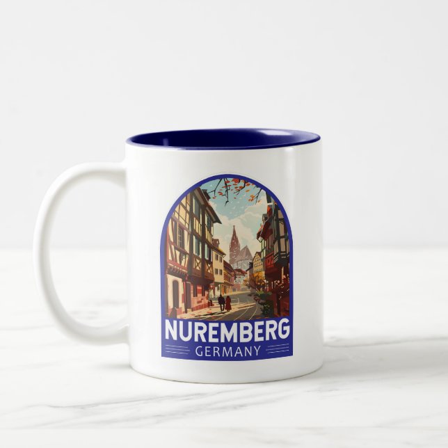 Nürnberg Deutschland Reisen Kunst Vintage Zweifarbige Tasse (Links)